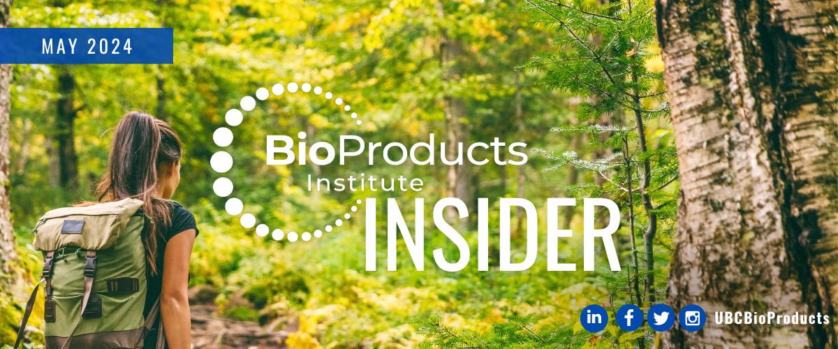 BPI insider over a forest scene with a person carrying a backpack